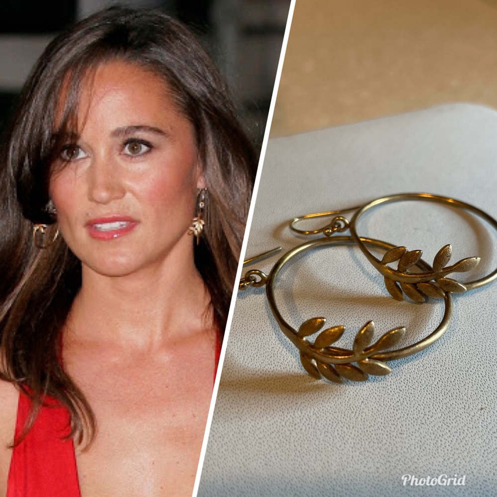 Vinnie Day leaf hoop earrings ASO Pippa Middleton